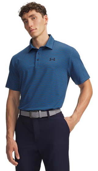 Under Armour Playoff 3.0 polo de hombre, midnight navy/aegean blue/blanco