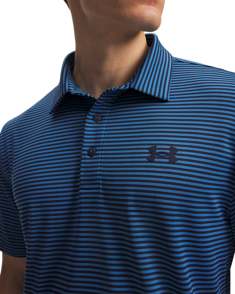 Under Armour Playoff 3.0 polo de hombre, midnight navy/aegean blue/blanco