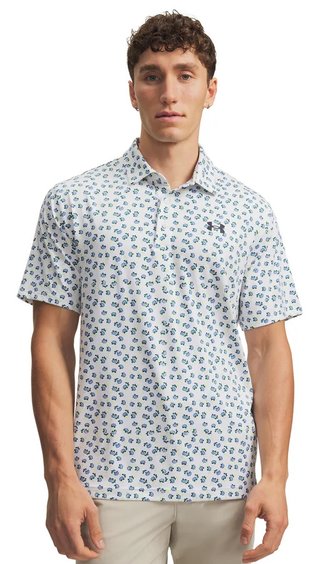 Under Armour Playoff 3.0 Printed polo de hombre, blanco