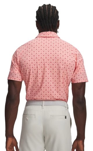 Under Armour Drive Chill Printed polo de hombre, posh pink/claret
