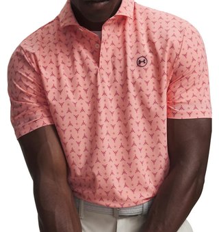 Under Armour Drive Chill Printed polo de hombre, posh pink/claret