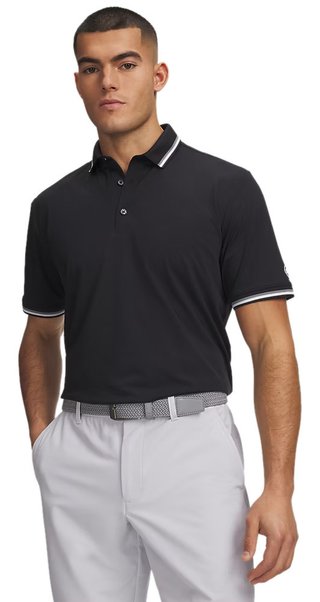 Under Armour ArmourDry Rib polo de hombre, negro
