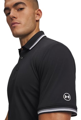 Under Armour ArmourDry Rib polo de hombre, negro