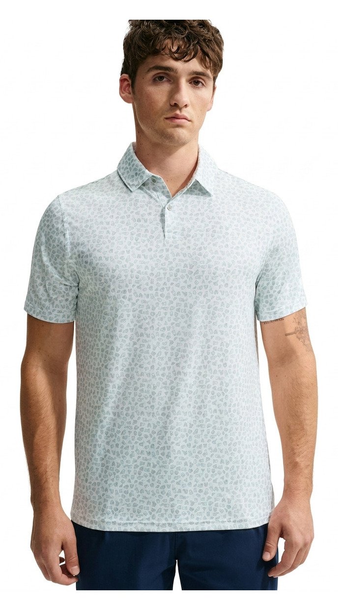 Nike Velocity Micro Print polo de hombre, jade horizon/blanco