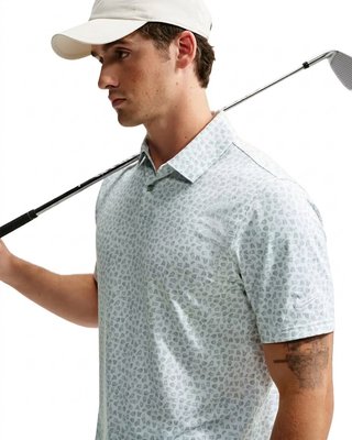 Nike Velocity Micro Print polo de hombre, jade horizon/blanco