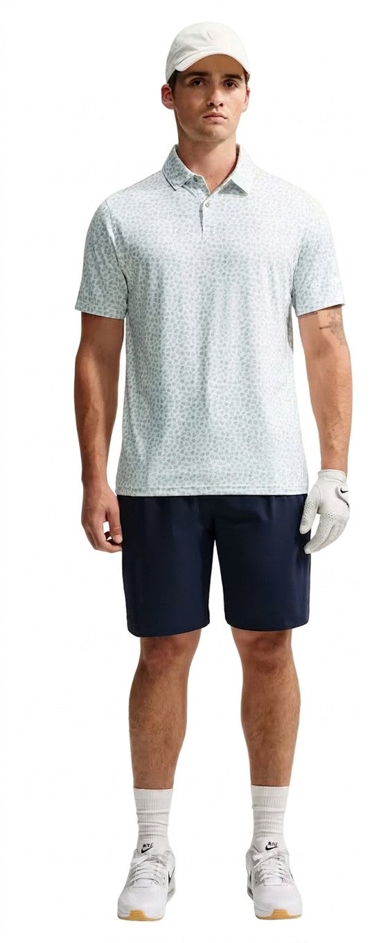 Nike Velocity Micro Print polo de hombre, jade horizon/blanco