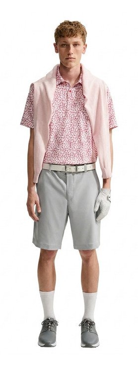 Nike Velocity Micro Print polo de hombre, gym red/blanco