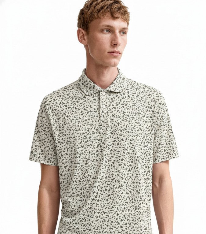 Nike Par Microprint Birds polo de hombre, light orewood brown