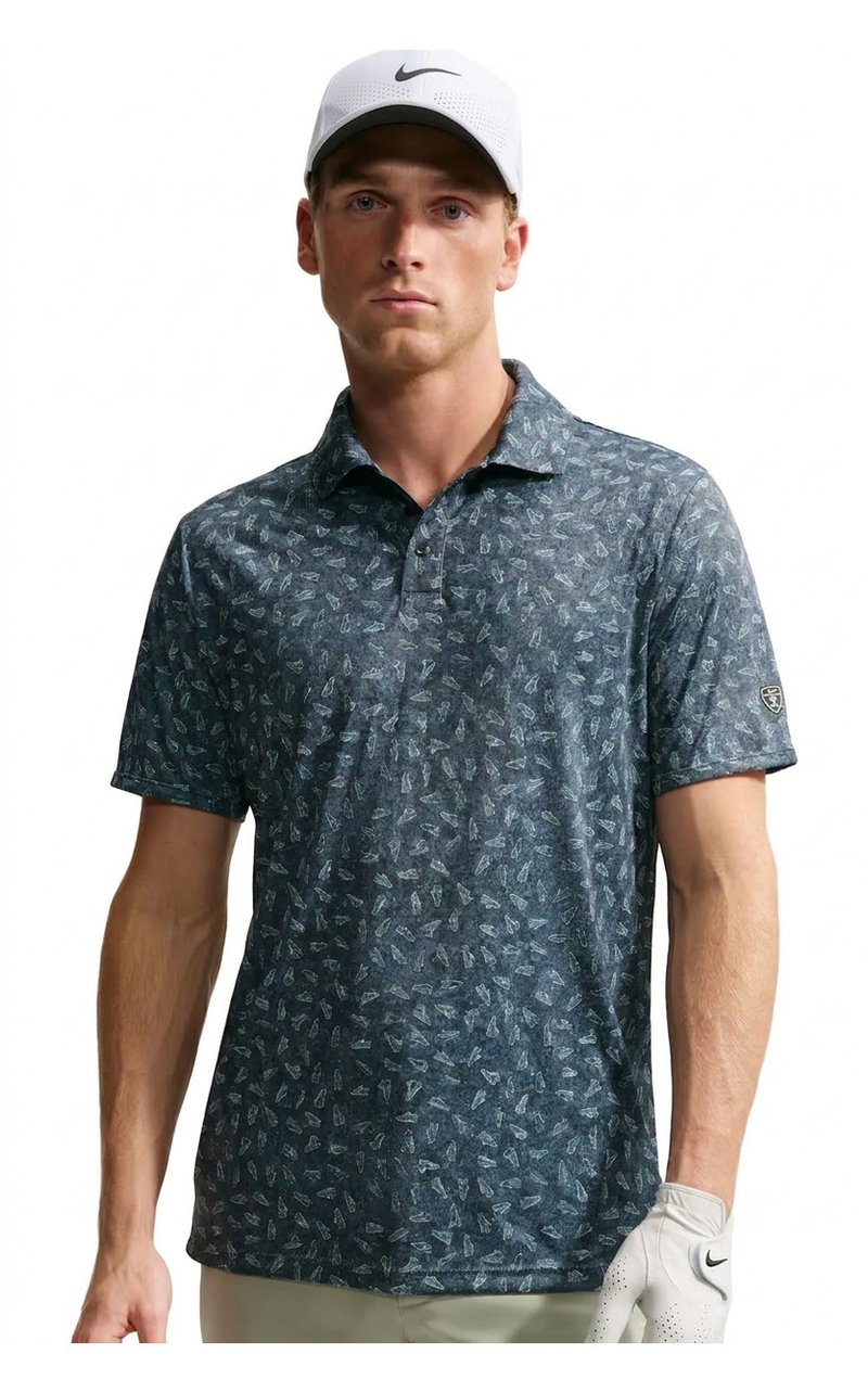 Nike Par Dri-FIT Grass Print polo de hombre, negro