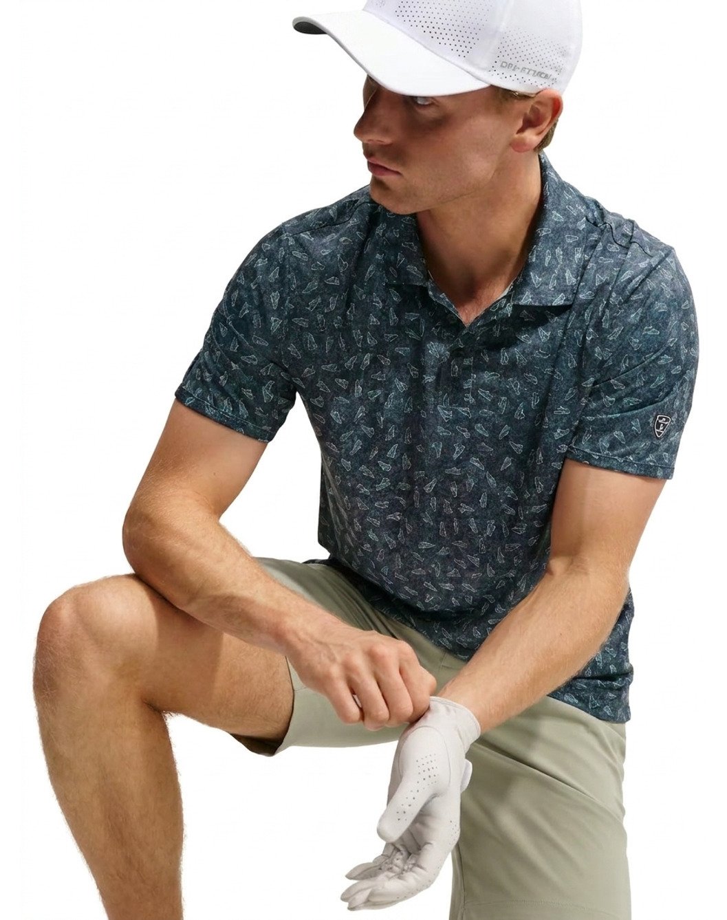 Nike Par Dri-FIT Grass Print polo de hombre, negro