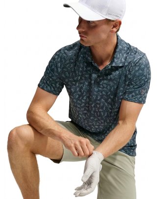 Nike Par Dri-FIT Grass Print polo de hombre, negro
