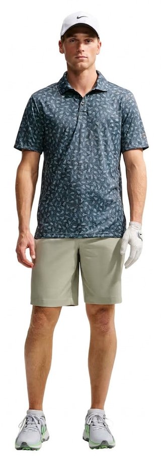 Nike Par Dri-FIT Grass Print polo de hombre, negro
