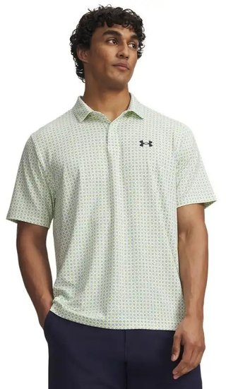 Under Armour Matchplay Printed polo de hombre, blanco/verde