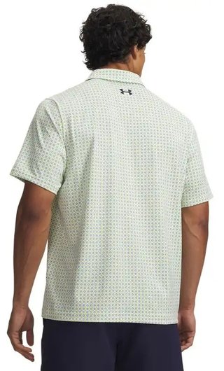 Under Armour Matchplay Printed polo de hombre, blanco/verde