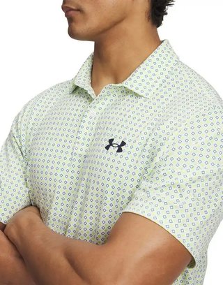 Under Armour Matchplay Printed polo de hombre, blanco/verde