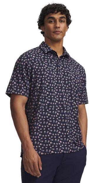 Under Armour Payoff 3.0 polo de hombre, midnight navy/polish pink/castlerock