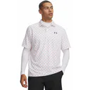 Under Armour Matchplay Printed polo de hombre, blanco/vintage maroon/academy