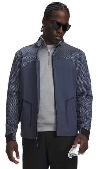 Under Armour Drive Pro Hybrid FZ sudadera de hombre, downpour grey/blanco