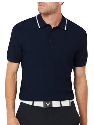 Callaway Textured sweater polo de hombre, peacoat