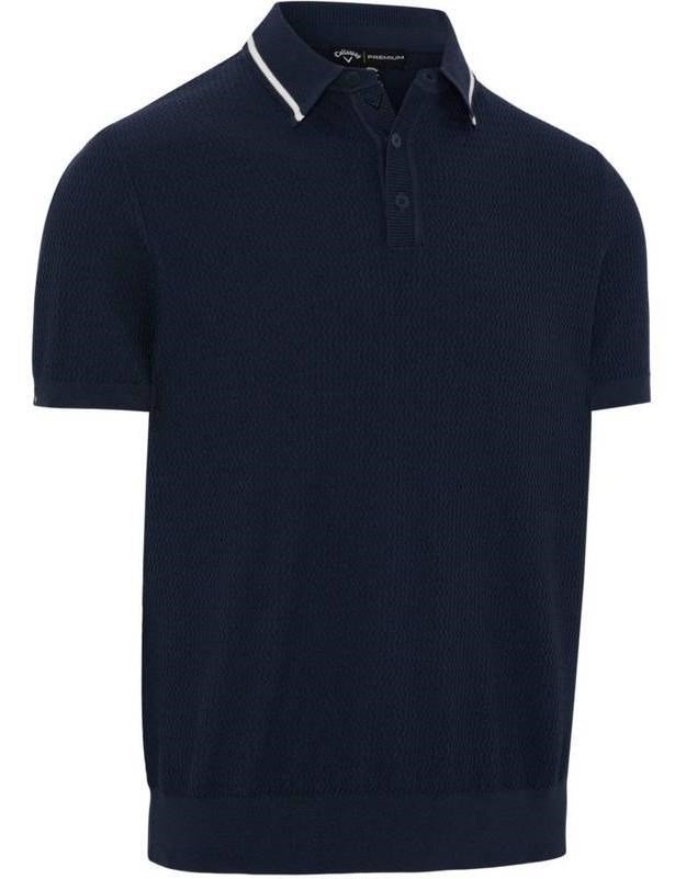 Callaway Textured sweater polo de hombre, peacoat