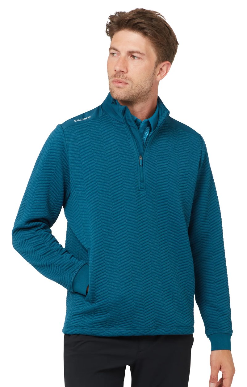 Callaway Chev Jacquard pullover de hombre, blue coral