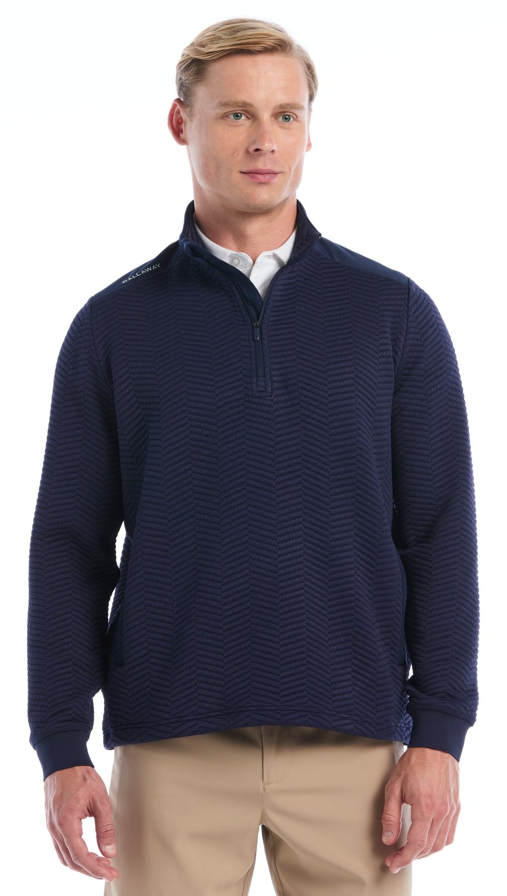 Callaway Chev Jacquard pullover de hombre, peacoat