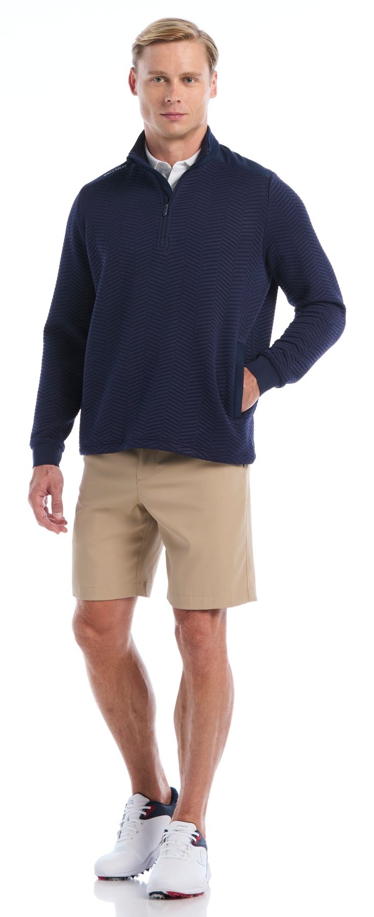 Callaway Chev Jacquard pullover de hombre, peacoat