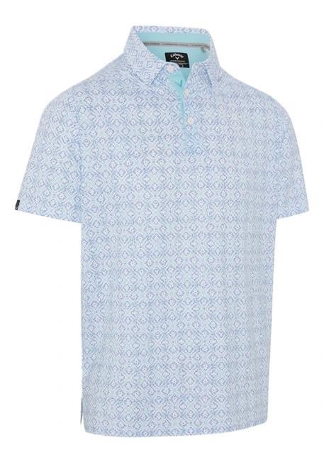 Callaway Printed Fractal Chev polo de hombre, blanco