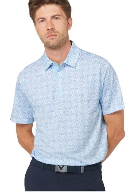 Callaway Printed Fractal Chev polo de hombre, blanco