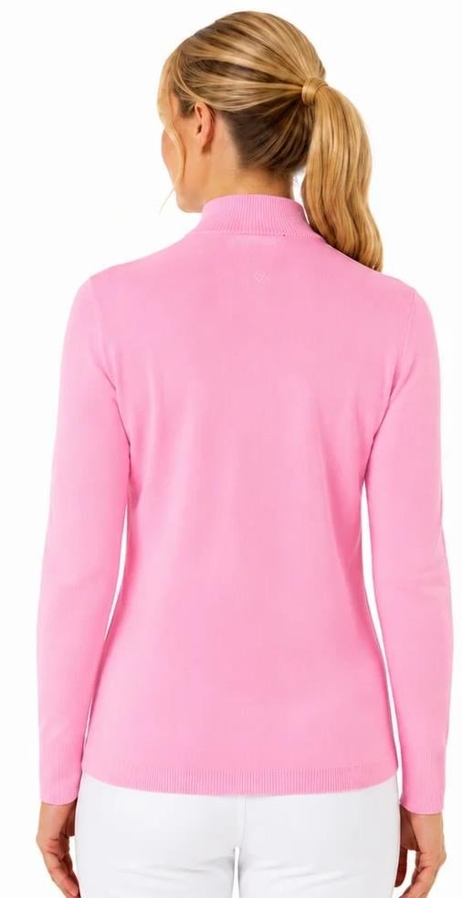 Callaway Soft Stretch Zip-Neck jersey de mujer, cherry blossom