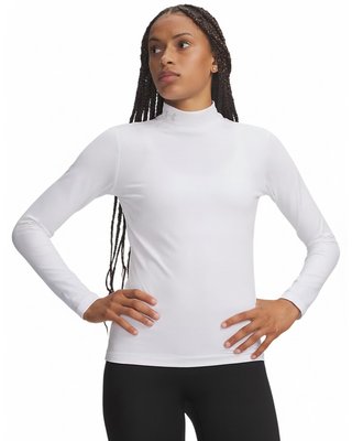 Under Armour ColdGear Mock Long Sleeve camiseta de manga larga de mujer, blanca