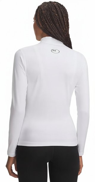 Under Armour ColdGear Mock Long Sleeve camiseta de manga larga de mujer, blanca