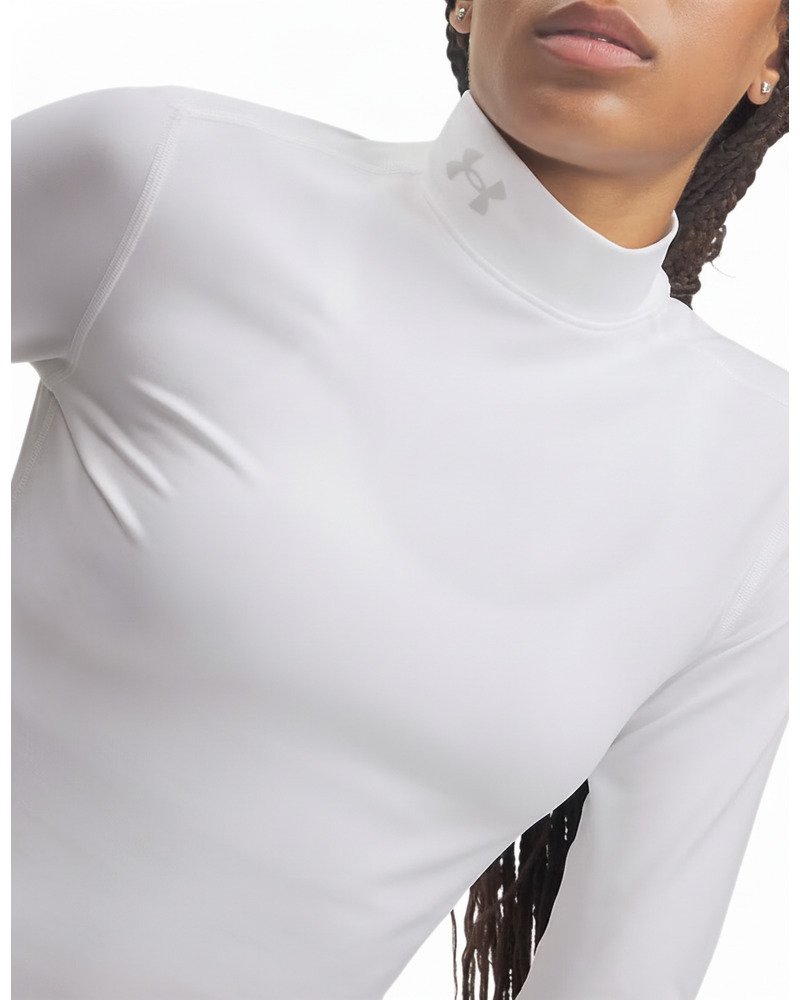 Under Armour ColdGear Mock Long Sleeve camiseta de manga larga de mujer, blanca