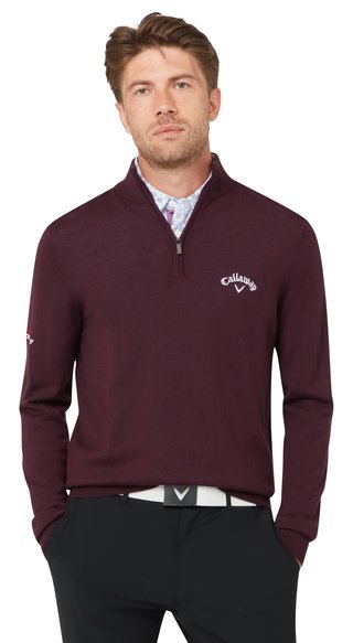 Callaway 1/4 Blended Merino jersey de hombre, italian plum