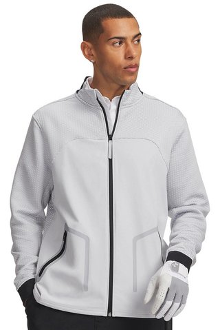 Under Armour Drive Pro Hybrid FZ sudadera de hombre, halo gris/blanco