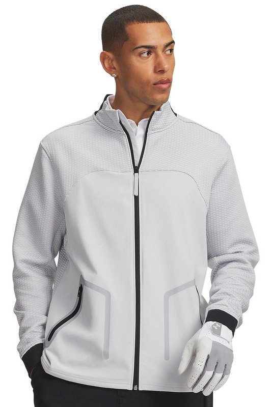Under Armour Drive Pro Hybrid FZ sudadera de hombre, halo gris/blanco