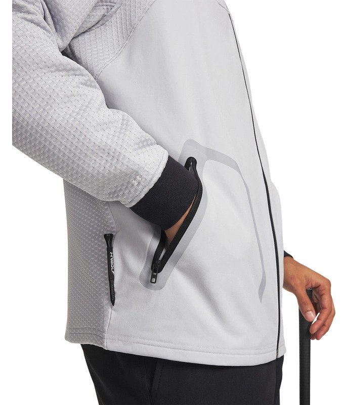 Under Armour Drive Pro Hybrid FZ sudadera de hombre, halo gris/blanco