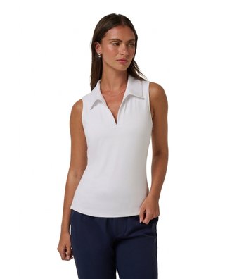 Travis Mathew Skyloft Light Sleeveless polo de mujer, blanco