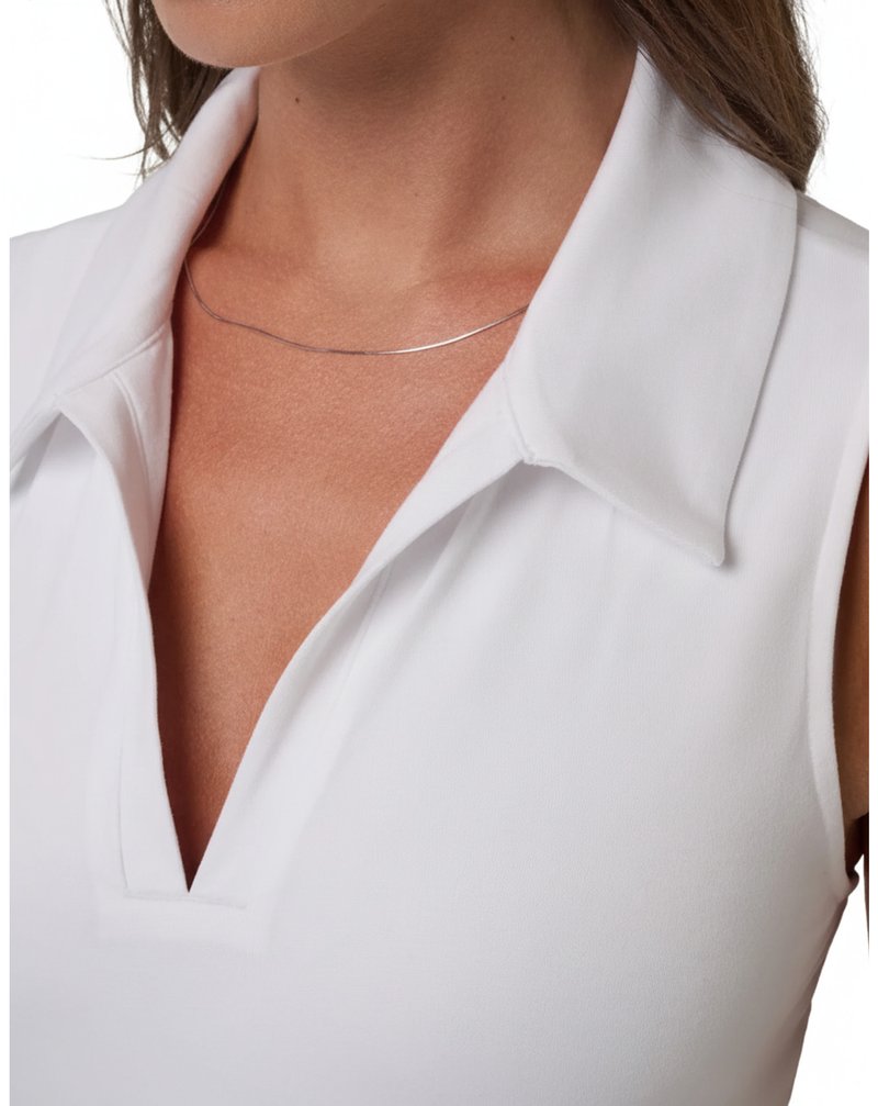 Travis Mathew Skyloft Light Sleeveless polo de mujer, blanco