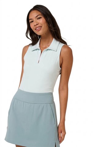 Travis Mathew Skyloft Light Sleeveless polo de mujer, heather cloudwash