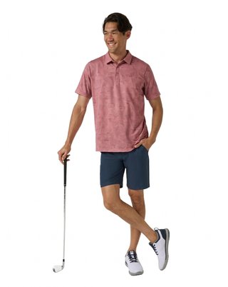 Travis Mathew Featherweight Backnine polo de hombre, mauveglow
