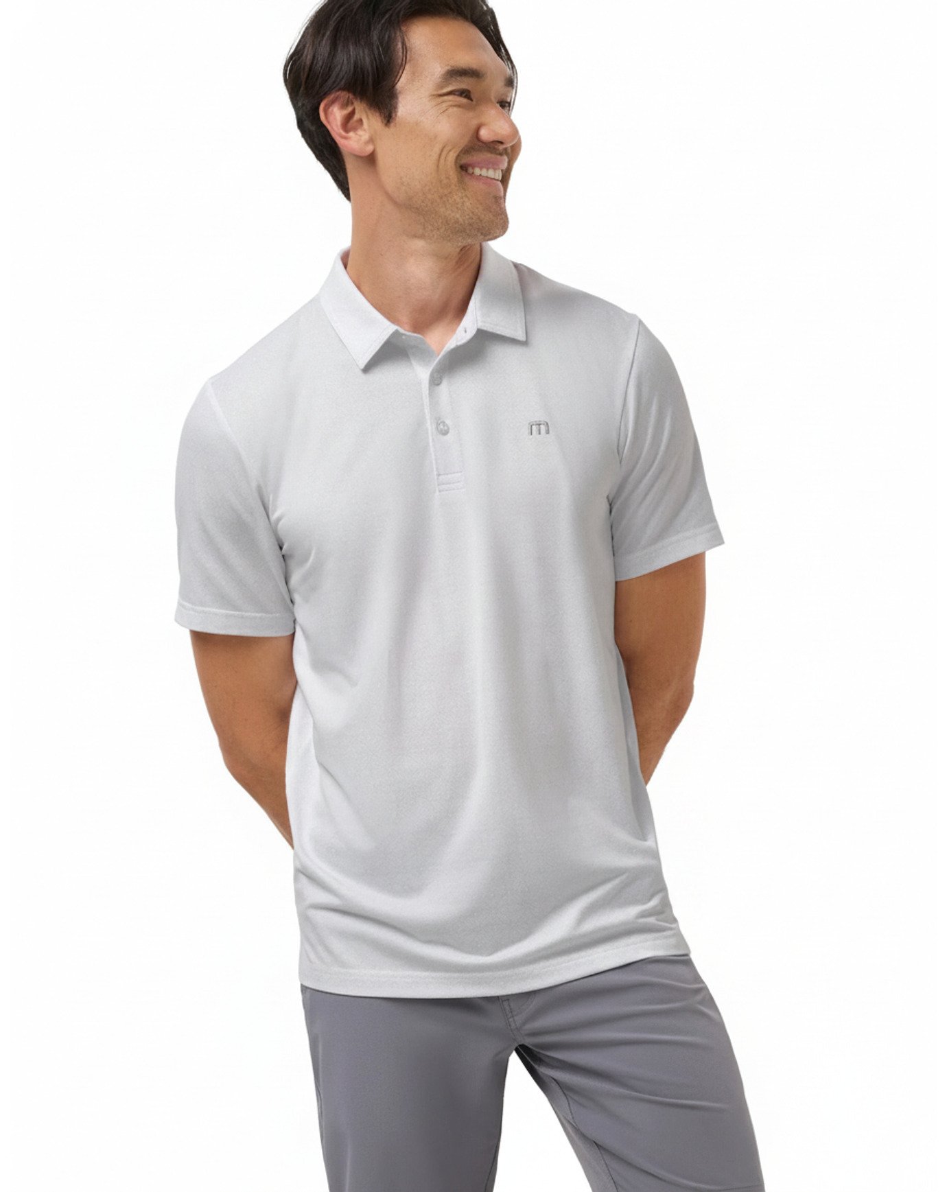 Travis Mathew Featherweight Trophy Ready polo de hombre, blanco