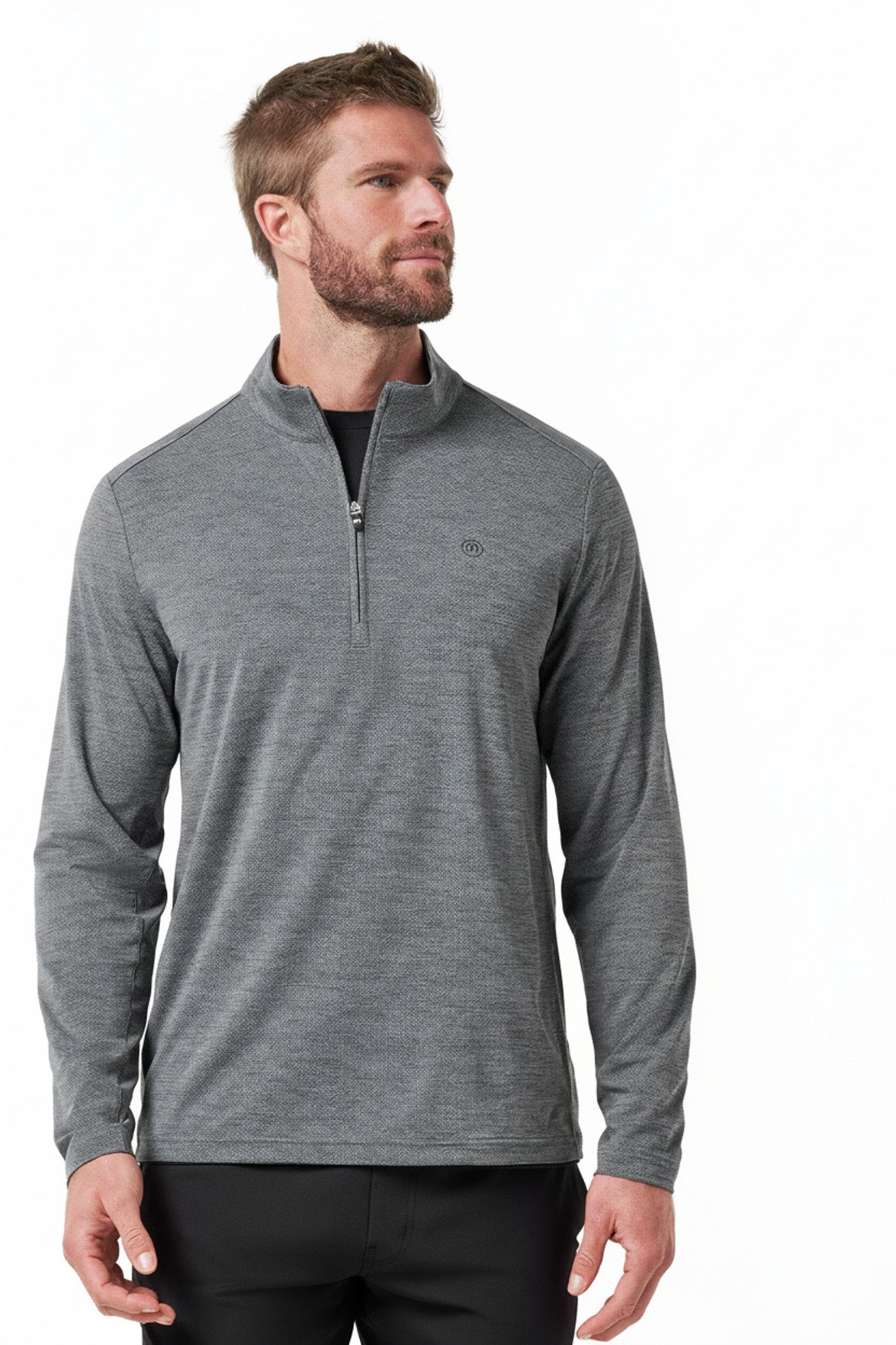 Travis Mathew Heater Pro 1/4Zip sudadera de hombre, heather grey
