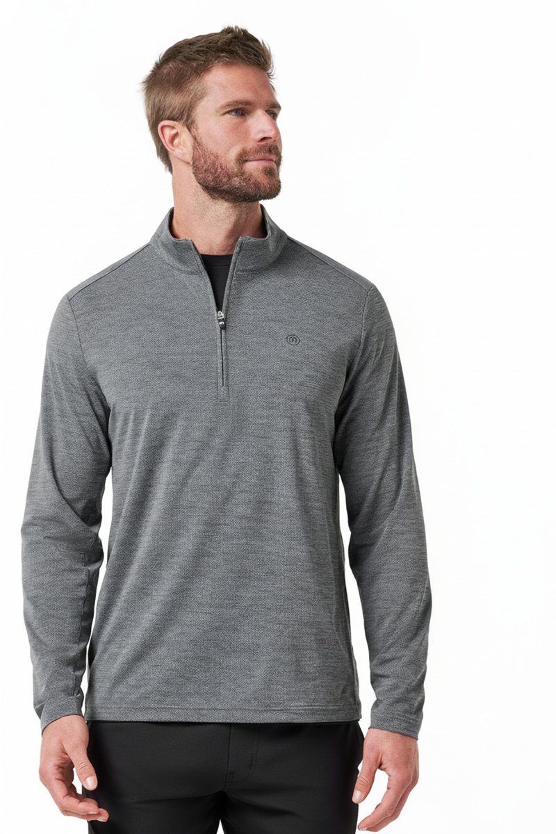 Travis Mathew Heater Pro 1/4Zip sudadera de hombre, heather grey