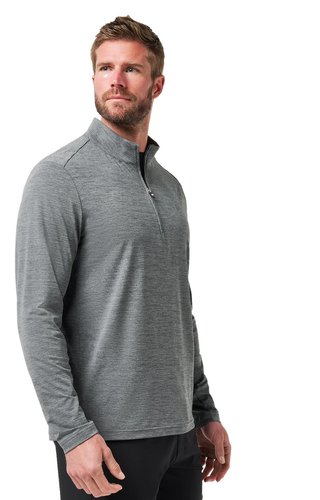 Travis Mathew Heater Pro 1/4Zip sudadera de hombre, heather grey