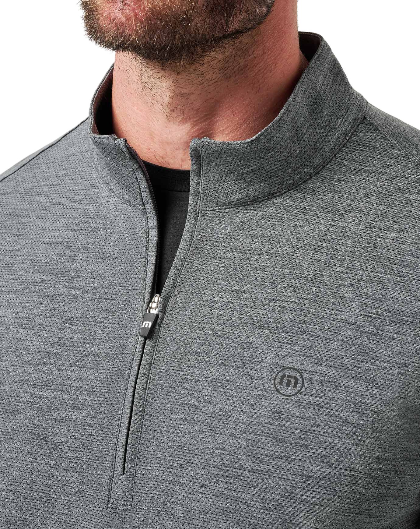 Travis Mathew Heater Pro 1/4Zip sudadera de hombre, heather grey