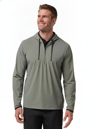 Travis Mathew Hero Hour Tech sudadera con capucha de hombre, dark olive