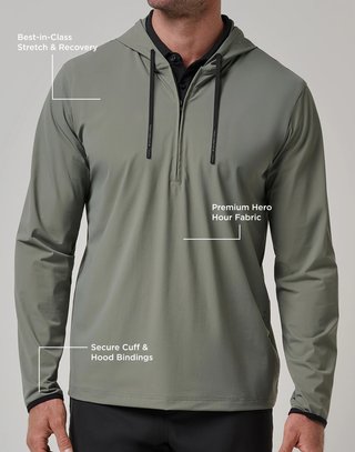 Travis Mathew Hero Hour Tech sudadera con capucha de hombre, dark olive