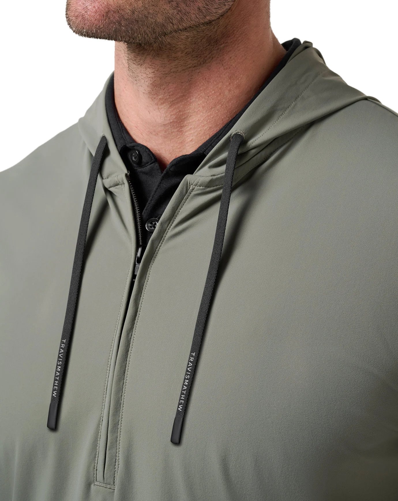 Travis Mathew Hero Hour Tech sudadera con capucha de hombre, dark olive