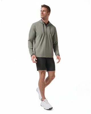 Travis Mathew Hero Hour Tech sudadera con capucha de hombre, dark olive